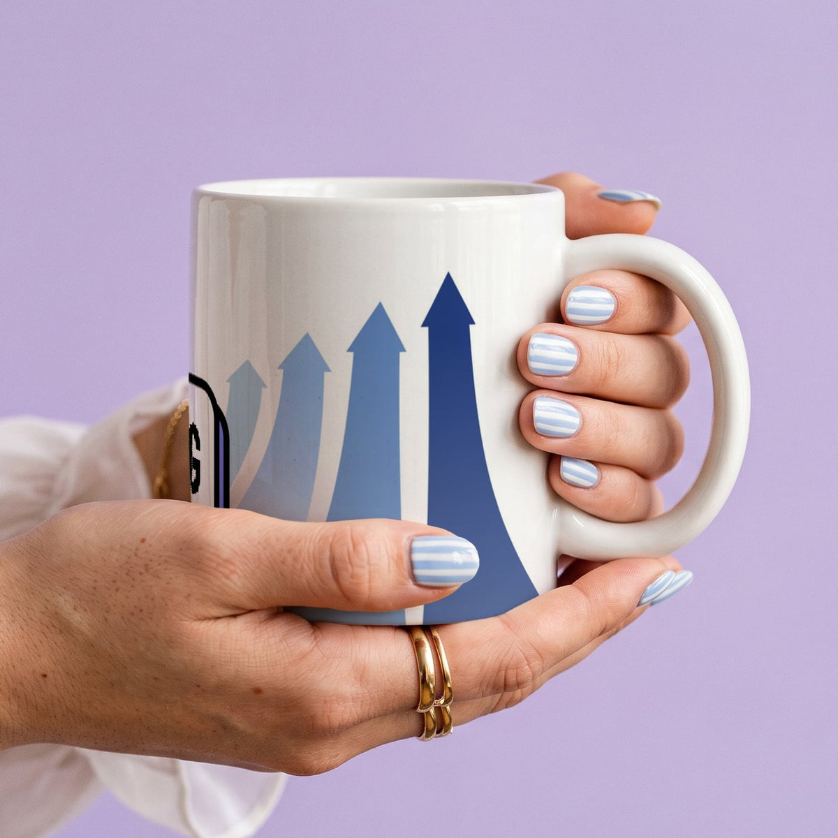 White Ceramic 11oz Mug - Bold black text and coral flame graphic on ceramic mug surface