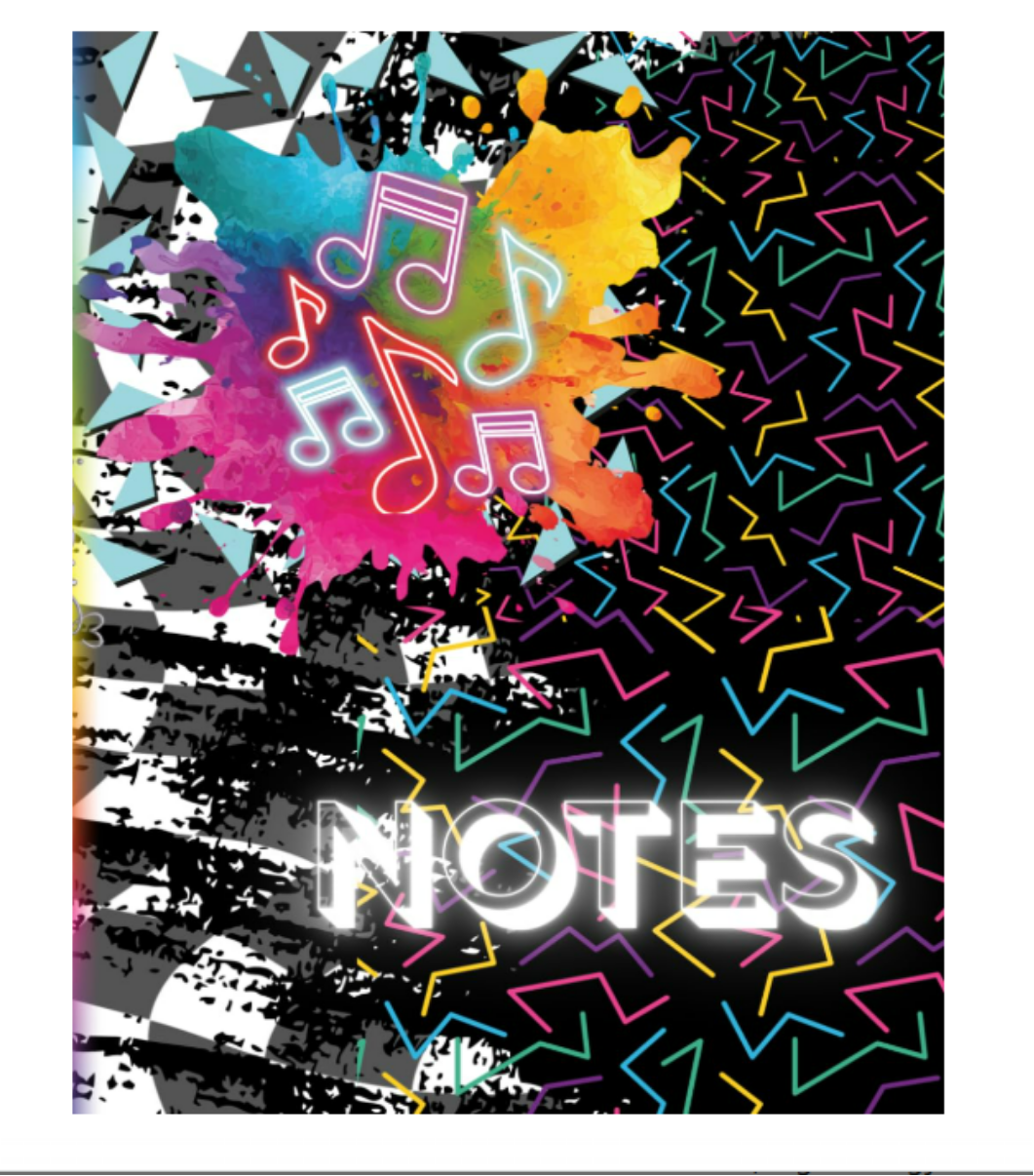 Music Composition Notebook: Conductor & Neon Art Songwriting Journal | 150 Lined & Staff Pages | Large 8.5 x 11 Manuscript Paper for Musicians and Lyricists